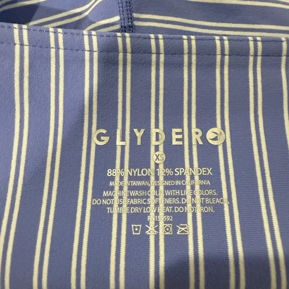 Glyder Sultry 7/8 Leggings in Blue and White striped - Picture 3 of 4